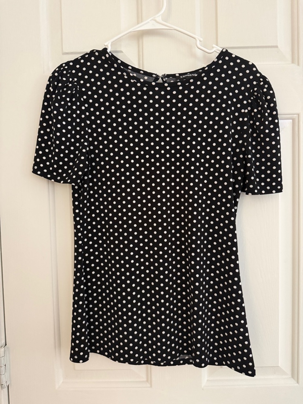 Express Black Polka Dot Short Sleeve Tee